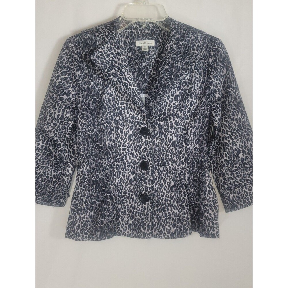 Joan Rivers Leopard Print Women's Blazer With Three Button Front, Size XXS